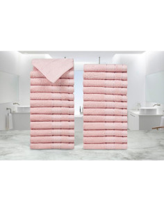 Juego de 24 Paños de Lavado Casa Lino 100% Algodón Rosa Suave 2