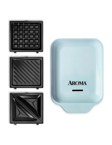 Hacedor de Waffles 3-en-1 AROMA con Placas Desmontables