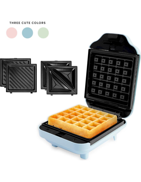 Hacedor de Waffles 3-en-1 AROMA con Placas Desmontables
