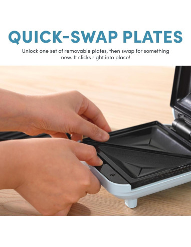 Hacedor de Waffles 3-en-1 AROMA con Placas Desmontables