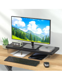 Soporte para Monitor SSWOOD de Madera y Acrílico 63.5x25.4cm 2