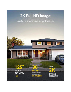 Cámaras de Seguridad Inalámbricas LongPlus 2K, Detección AI, Paquete de 2 2