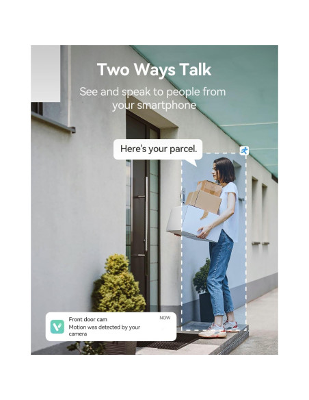 Cámaras de Seguridad Inalámbricas LongPlus 2K, Detección AI, Paquete de 2