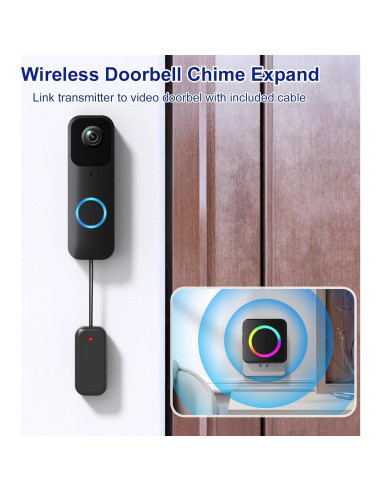 Timbre Inalámbrico PHYSEN para Video Blink - 1 Extensor y 2 Receptores