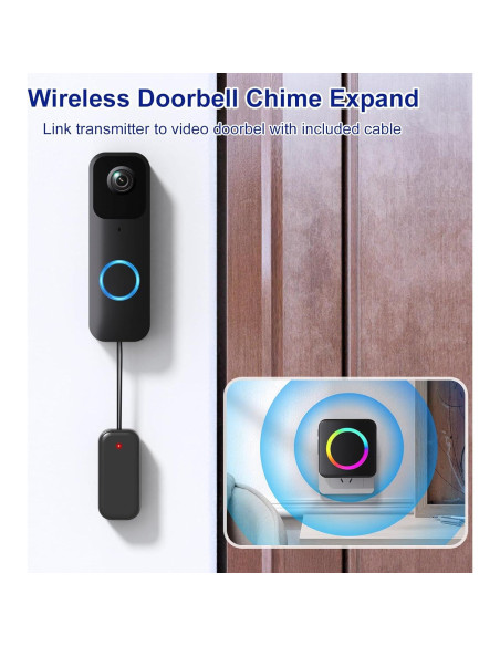 Timbre Inalámbrico PHYSEN para Video Blink - 1 Extensor y 2 Receptores