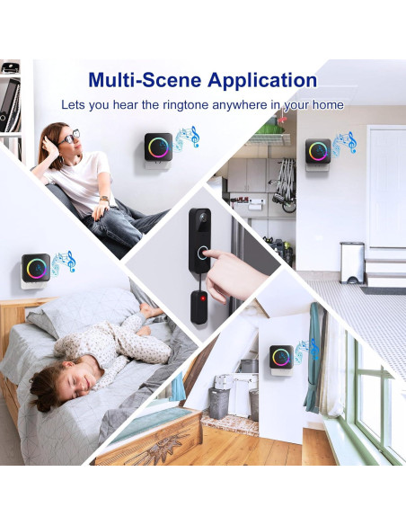 Timbre Inalámbrico PHYSEN para Video Blink - 1 Extensor y 2 Receptores