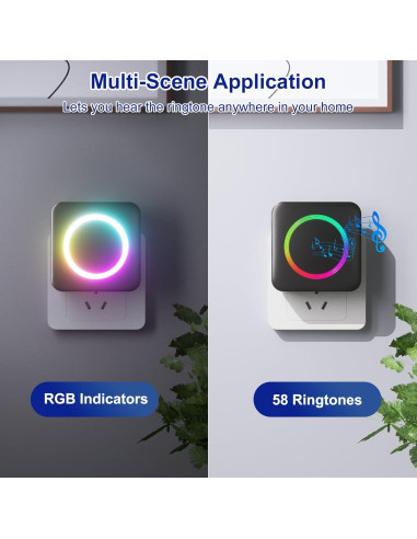 Timbre Inalámbrico PHYSEN para Video Blink - 1 Extensor y 2 Receptores