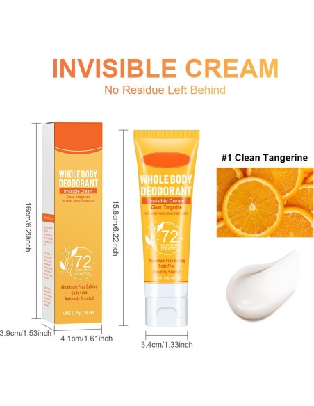 Desodorante Corporal Wenrny 72 Horas Sin Aluminio 85g Mandarina