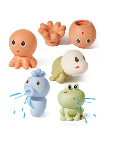 Juguetes de baño para bebés AMCHSURI 4 PCS animales marinos
