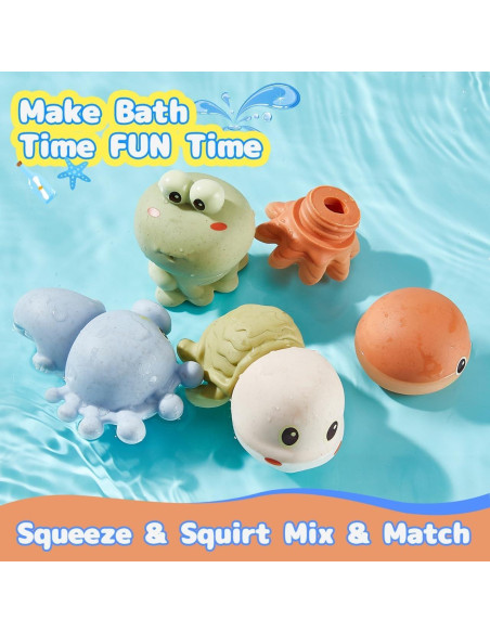 Juguetes de baño para bebés AMCHSURI 4 PCS animales marinos
