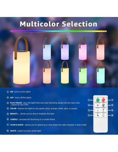 Lámpara de Mesa Solar uuffoo PBG-1427 LED Recargable IP44