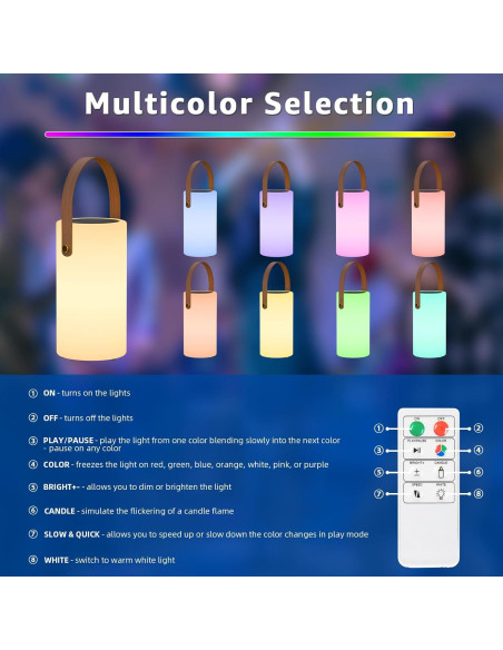 Lámpara de Mesa Solar uuffoo PBG-1427 LED Recargable IP44