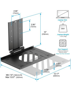 Bandeja Ajustable para Laptop AVLT hasta 43 cm - Negro 2