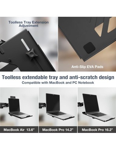 Bandeja Ajustable para Laptop AVLT hasta 43 cm - Negro