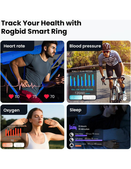 Anillo Inteligente Rogbid R1 Monitoreo Salud Tamaño 8