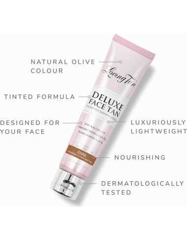 Bronceador Facial Loving Tan Deluxe Oscuro 47.3 ml - Sin Rayas