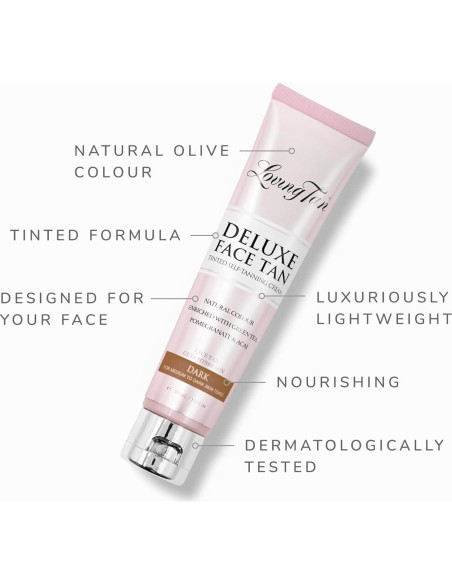 Bronceador Facial Loving Tan Deluxe Oscuro 47.3 ml - Sin Rayas