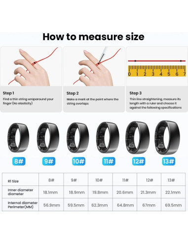 Anillo Inteligente Rogbid R1 Monitoreo Salud Tamaño 8