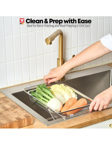 Escurridor de Platos Ajustable Wagensteiger Acero Inoxidable 30x21 cm