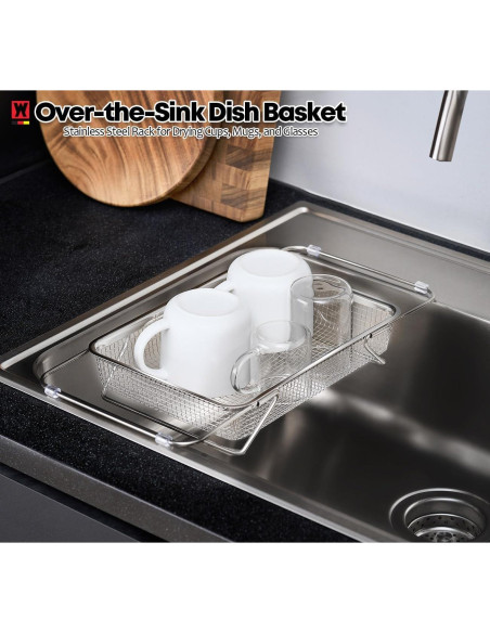 Escurridor de Platos Ajustable Wagensteiger Acero Inoxidable 30x21 cm