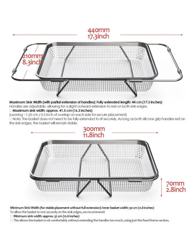 Escurridor de Platos Ajustable Wagensteiger Acero Inoxidable 30x21 cm