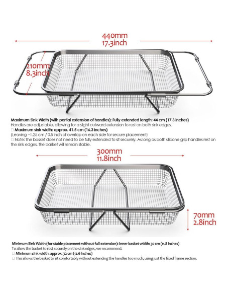 Escurridor de Platos Ajustable Wagensteiger Acero Inoxidable 30x21 cm