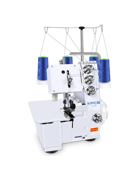 Máquina de Coser Overlock KPCB Serger Blanca con Luz LED
