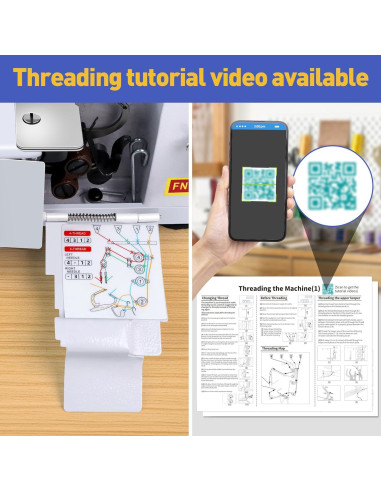 Máquina de Coser Overlock KPCB Serger Blanca con Luz LED