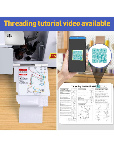 Máquina de Coser Overlock KPCB Serger Blanca con Luz LED