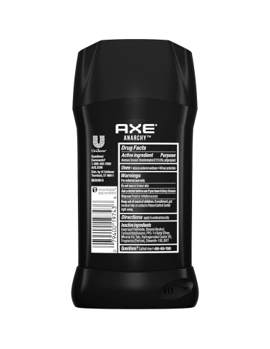 AXE Desodorante Antitranspirante Barra Hombres Anarquía 76.5 g Doble
