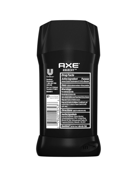 AXE Desodorante Antitranspirante Barra Hombres Anarquía 76.5 g Doble