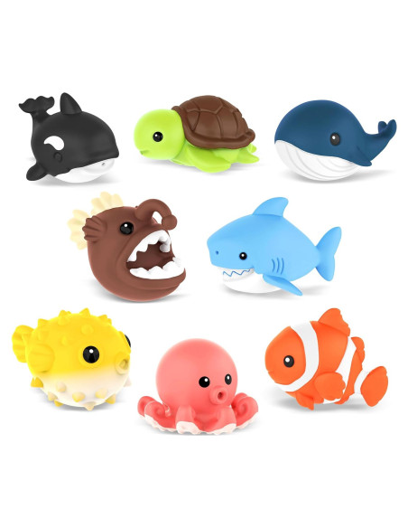 8 Juguetes de Baño Sin Moho Zippytots para Bebés 1-3 Años