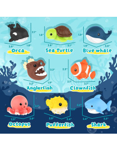 8 Juguetes de Baño Sin Moho Zippytots para Bebés 1-3 Años 2