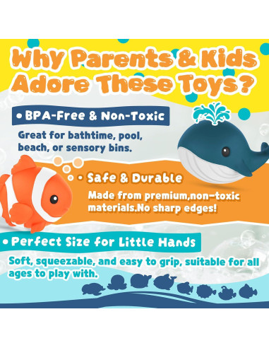 8 Juguetes de Baño Sin Moho Zippytots para Bebés 1-3 Años