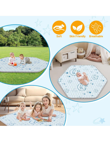 Alfombra de Juego Acolchada Deeteck 132x114cm Antideslizante