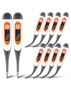 Termómetro Digital Oral TrelaCo 10 Pcs Punta Flexible Gris