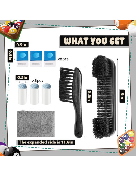 Conjunto de Accesorios para Billar ShinyRelief 22 Piezas