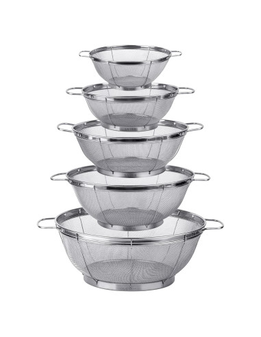 Paquete de 5 coladores de acero inoxidable Tiawudi 18/8