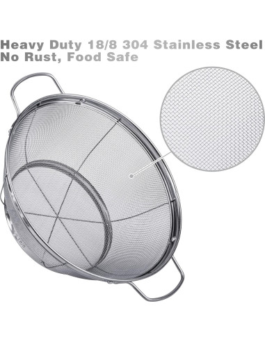 Paquete de 5 coladores de acero inoxidable Tiawudi 18/8