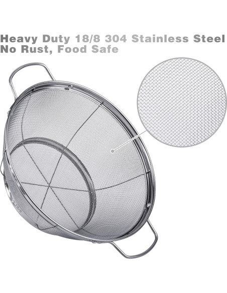 Paquete de 5 coladores de acero inoxidable Tiawudi 18/8