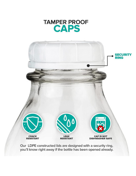 Botellas de Leche de Vidrio Almacena Tu Hogar 1L - Paquete de 3