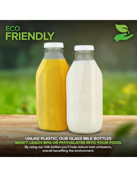 Botellas de Leche de Vidrio Almacena Tu Hogar 1L - Paquete de 3