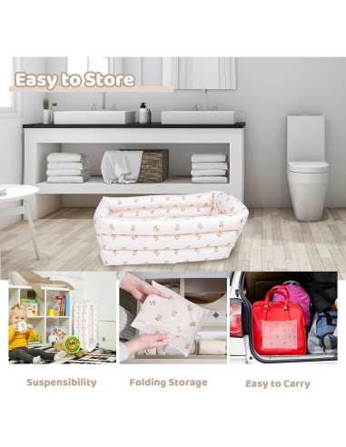 Bañera Inflable Portátil AirSwim para Bebés 77.8x37cm