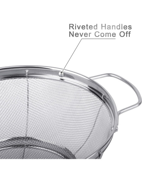 Paquete de 5 coladores de acero inoxidable Tiawudi 18/8