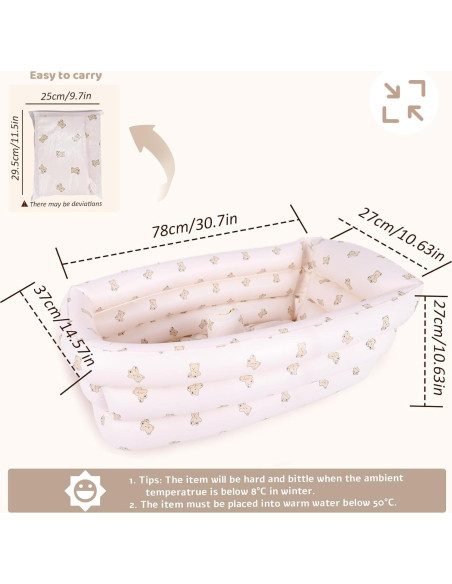 Bañera Inflable Portátil AirSwim para Bebés 77.8x37cm