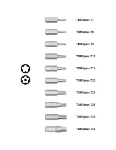 Puntas de Seguridad Torx Plus Protorq 25mm 10 Piezas Acero S2 2