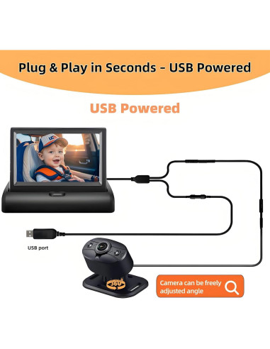 Cámara para Bebé YIMU KB40 con Monitor 4.3" HD 720P