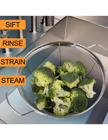 Paquete de 5 coladores de acero inoxidable Tiawudi 18/8