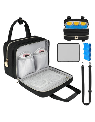 Bolsa de Extractor de Leche Portátil Momcozy Negra con Enfriador
