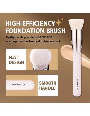 Brocha de Fundación LOCKCUTE LC01 - Diseño Plano, Cerdas Suaves